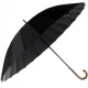 Malatec Large Umbrella with Wooden Handle, 24 Ribs, Black