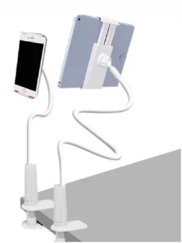 Flexible Phone Desktop Clamp Holder Stand, White