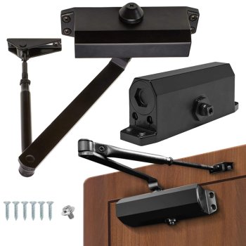 Door closer for exterior and interior doors up to 65 kg, black