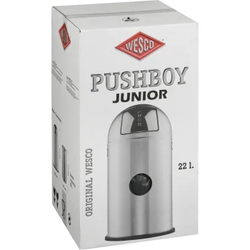 Wesco Pushboy Junior Waste Bin 22L, Matt Black