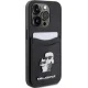 Karl Lagerfeld iPhone 15 Pro Case Saffiano Cardslot Karl&Choupette, Black