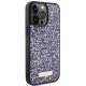 Guess iPhone 15 Pro Case Rhinestone Metal Logo, Pink