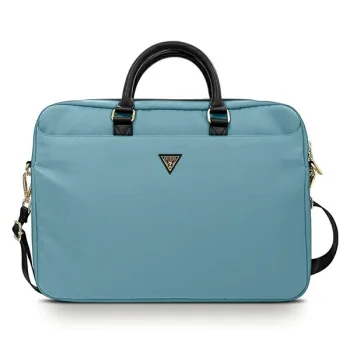 Guess Laptop Bag 16" Nylon Triangle Logo, Light Blue