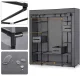 Massido Large Textile Wardrobe with Drawers, Graphite
