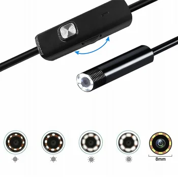LTC Endoscope Camera 2m, 8mm Lens, USB / Micro-USB / USB-C