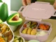 Lunchbox with 3 Compartments and Cutlery, Pink