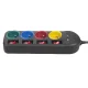 Maclean MCE229 B Power Strip, 4 Outlets, 2xUSB, 1.5m, Black