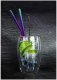 A set of 8 Reusable Metal Drinking Straws with Cleaning Brush and Pouch, Rainbow
