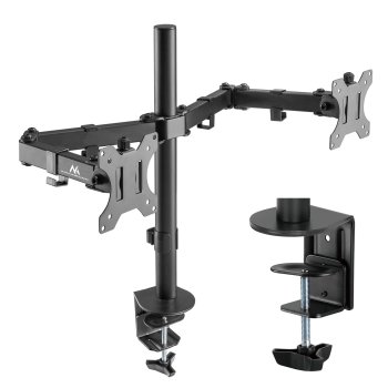 Maclean MC-884 Dual Monitor Desk Mount, 17-32", 2x 8kg, Black