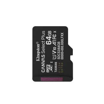 MicroSD Card 64GB Kingston Canvas Select Plus 150MB/s, black