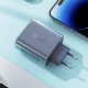 Acefast A45 GaN 65W Charger with 3 Ports (1xUSB, 2xUSB-C), Gray