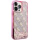 Guess iPhone 14 Pro Max Case Liquid Glitter 4G Translucent, Pink