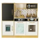 Children\'s Wooden Kitchen with Refrigerator and Chalkboard LULILO, Gold