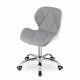 Avola Swivel Office Desk Chair in Faux Leather, Grey and White