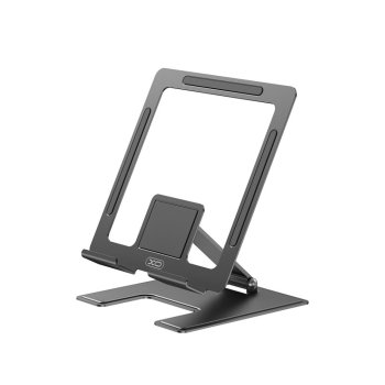 Tablet Stand XO C136, Adjustable Foldable Desk Holder for Tablets, Matte Black