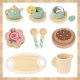 Kruzzel 00026418 Wooden Tea and Dessert Set for Kids