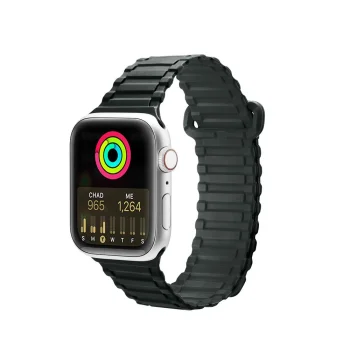Dux Ducis Armor Strap Silicone Magnetic Watch Band for Apple Watch 42/44/45/49 mm, Green
