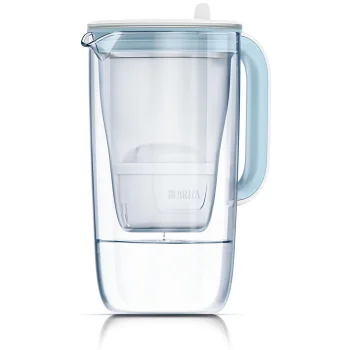 Brita Model One Glass Water Filter Jug 2.5L, Transparent / Blue