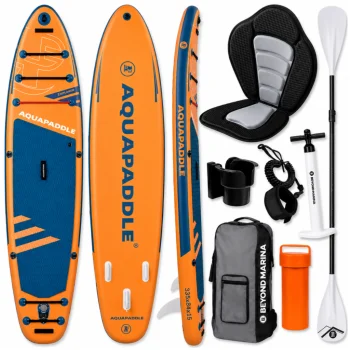 AquaPaddle Explorer Orange SUP Board with Seat, 335x84x15 cm
