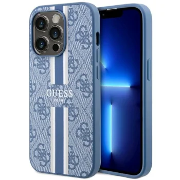 Guess iPhone 14 Pro Case 4G Printed Stripes MagSafe, Blue