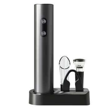 Electric Wine Corkscrew Set with Accessories, Black