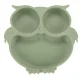 Silicone Baby Feeding Set Owl, 8 Pieces, Green
