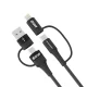 Wozinsky WNBAA 4-in-1 USB-C / USB-A / Lightning Cable, 60W, 1m, Black