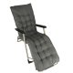LUARO Folding Garden Lounger Reclining Camping Chair with Pillows, Grey