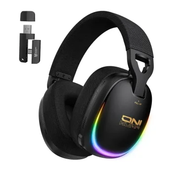 ONIKUMA GT805 Wireless Gaming Headphones, Bluetooth / 2.4 GHz, RGB, Black