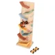 Wooden Car Ramp Track Zigzag Slide with 2 Cars