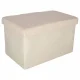 Folding Storage Ottoman Pouf 49 x 31 x 29 cm, Beige