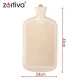 Rubber Hot Water Bottle with Plush Cover Zortiva, 3.5 L, 41 x 24 cm, Grey / Beige