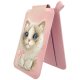 Nimmy New Big-Eye Cute Pets 2.0 Cat Magnetic Wallet with Phone Stand, Pink