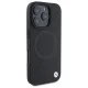 BMW iPhone 16 Pro Max Case Sign Leather Half Textured MagSafe, Black