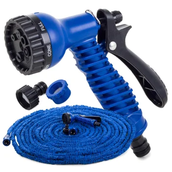 Expandable Garden Hose with Spray Gun, 20-60m, Blue