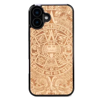 Bewood Wooden Case for iPhone 16 Plus AZTEC CALENDAR ANIEGRE