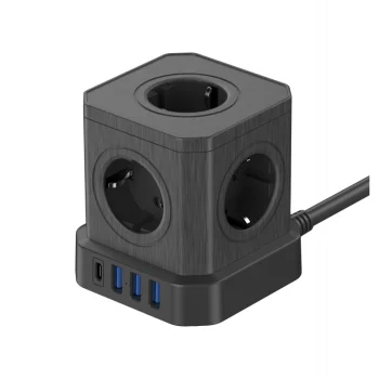 Power Strip Newell GaN Power Cube 9in1, 4000W, 1.5 m, Black
