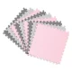 Puzzle foam mat 180x180cm 9 pcs grey pink