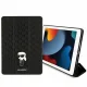 Karl Lagerfeld Saffiano Monogram Ikonik Folio Case for iPad 10.2\" (7th Gen) - Black