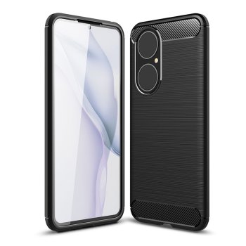 Huawei P50 Carbon Flexible Cover TPU Case, Black