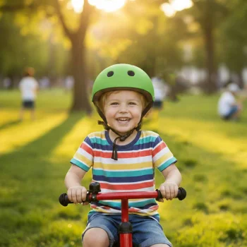 Kids' Bike Helmet Trike Fix with LED, M (55-58 cm), Dark Green