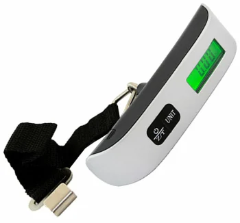 Electronic Luggage Scale AG199D up to 50kg with Thermometer, Silver/Black