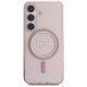 Guess Glitter Circle Classic Logo MagSafe Case for Samsung Galaxy S25 Pink