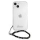 Guess Pearl Transparent Hard Case for iPhone 13 Pro / 13 with Pearl Charm