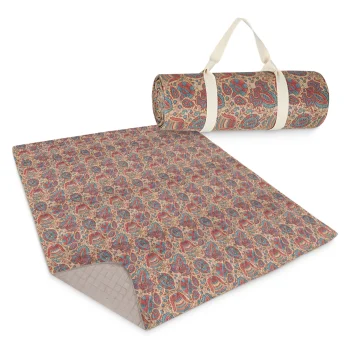 4Fizjo Quilted Picnic and Beach Blanket 200x150 cm, Oriental Pattern