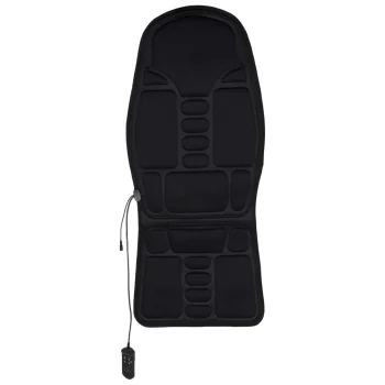 Heated Massage Seat Mat for Car and Home with Remote Control, Black
