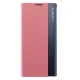 Sleep Case Bookcase Flip Case with Smart Window for Samsung Galaxy A22 4G, Pink