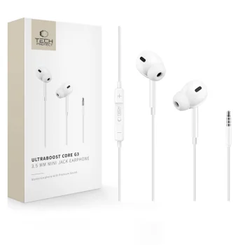 Tech-Protect Ultraboost Core G3 3.5mm Wired Headphones, White