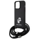 Karl Lagerfeld iPhone 15 Pro Max Case Crossbody Saffiano Metal Pin, Black