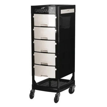 Gabbiano FT65 Hairdressing Trolley, Black/White